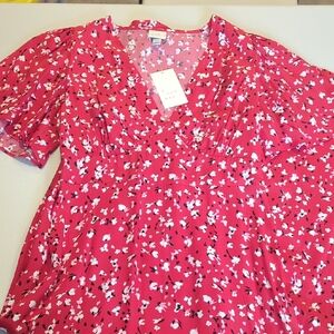 NWT A New Day Red Floral Dress